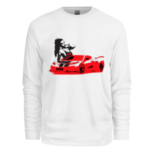 Win Your New Car Z06 Model Long Sleeve Cotton Tee White